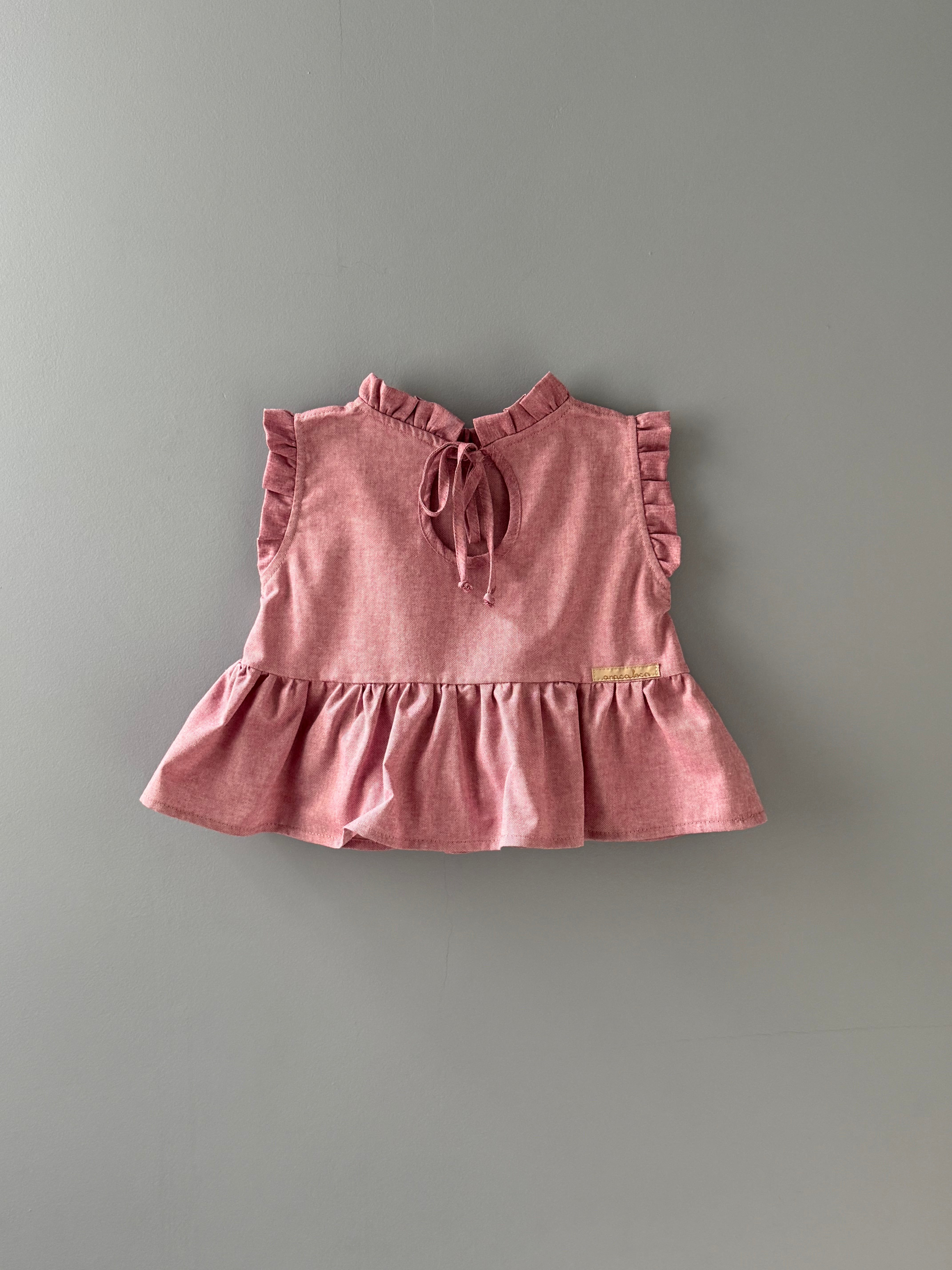 Blusa fru-fru cereja